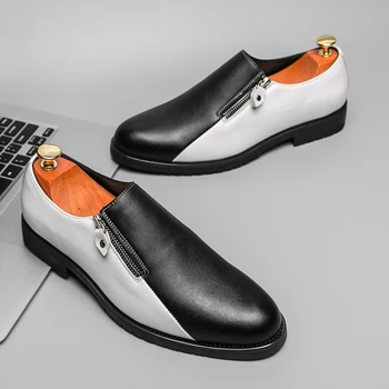 Marka erkek ayakkabıları İş deri ayakkabı Lüks Beyaz Sneakers Moda Rahat Rahat düz ayakkabı Tasarım Erkekler