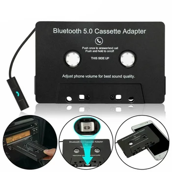 Evrensel Kaset Bluetooth 5.0 Adaptörü Dönüştürücü Araba Teyp Ses Kaseti Aux Stereo Müzik Adaptörü Kaset