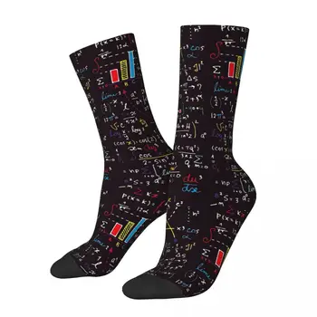 Vintage Renkli Matematik Formülleri erkek Çorap Unisex Yenilik Desen Baskılı Çılgın Ekip Çorap Hediye