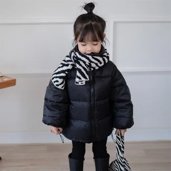 Kızlar uzun kaban Ceket Pamuk Rüzgarlık Snowsuit 2023 Menekşe Sıcak Kalınlaşmak Kış Parka Giyim çocuk Giyim