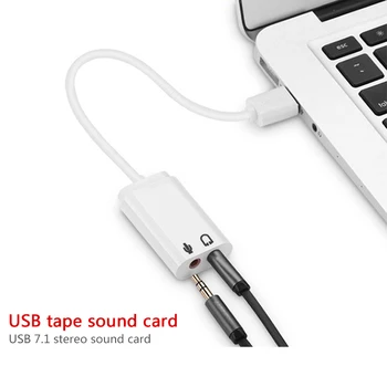Harici USB Ses Ses Kartı 7.1 Jack 3.5 mm Kulaklık/Mikrofon Ses Aux Adaptör Kablosu Mikrofon Ses Kartı Dizüstü Dizüstü Bilgisayar