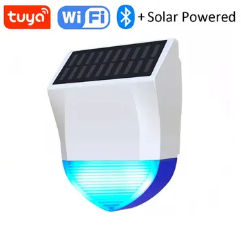 Tuya Güneş Enerjili Açık Su Geçirmez ses ışığı alarm sireni Sensörü Kablosuz WiFi Bluetooth Akıllı Yaşam APP