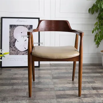 Amerikan katı ahşap yemek sandalyeleri Lüks Eğlence ofis koltuğu Ev mutfak mobilyası İskandinav Arkalığı Müzakere yemek sandalyesi