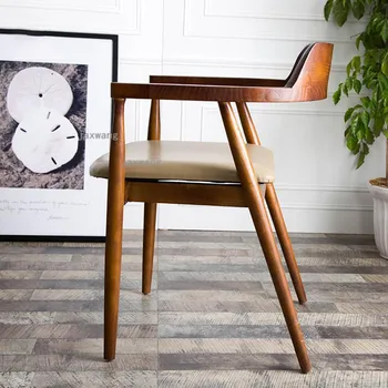 Amerikan katı ahşap yemek sandalyeleri Lüks Eğlence ofis koltuğu Ev mutfak mobilyası İskandinav Arkalığı Müzakere yemek sandalyesi