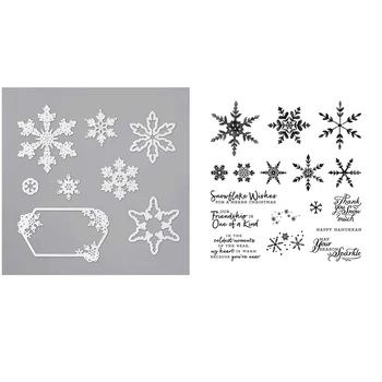 Kar tanesi Dilek Damga ve Ölür Noel Selamlar Duygular Temizle Pullar DIY Scrapbooking Kağıt Kart Yapımı için 2021 yeni