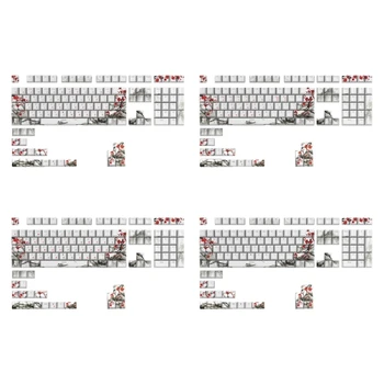 Erik Çiçeği CherryKeycap 129key Kalın Pbt Beş Taraflı Süblimasyon mekanik klavye İçin Klavye Rusça Kore Japon