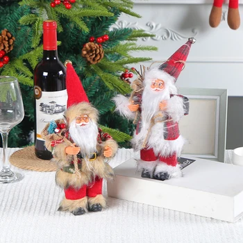 9 İnç Noel Baba Oyuncak ABS Noel Ayakta Noel Baba Süs Mini Holding Ağacı Ev Tatil Dekorasyon