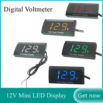 LED Ekran Dijital Voltmetre Paneli Volt Gerilim Metre Cihazı Ters Bağlantı Koruması 12V Araba Motosiklet İçin Dropshipping