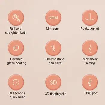Kablosuz saç düzleştirici Akülü saç düzleştirici Taşınabilir Usb Şarj Edilebilir Mini Curling ütüler Güvenli Pürüzsüz Saç Şekillendirici