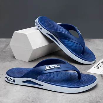 Basit yeni flip-flop erkek yazlık terlik öğrenciler Kore versiyonu dış giyim kaymaz klip ayak koç boynuzu ayakkabı plaj sho