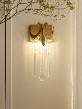 Kristal duvar lambası Avrupa tarzı koridor oturma odası arka plan duvar villa yatak odası başucu lambası
