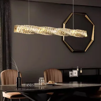 Kristal kolye ışıkları Nordic Tavan Avizeler Mutfak Ada Restoran Kahve iç mekan aydınlatması LED Asılı Lamba armatürleri