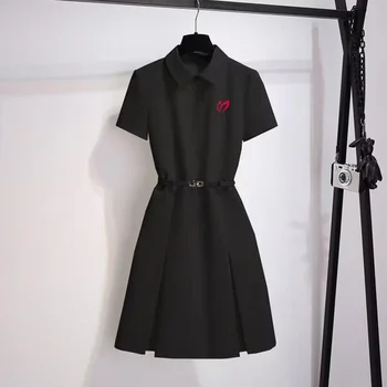 Kadın Golf Logosu Elbise 2023 Yeni Rahat Moda İnce Gömlek Elbise kadın Yaz Yeni Golf Elbise