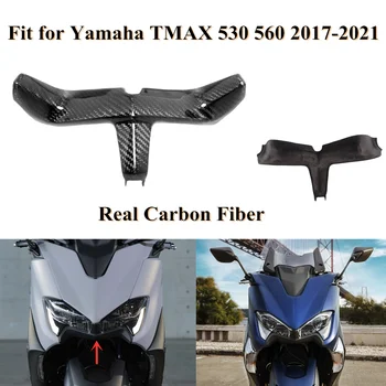 Yamaha İçin Fit TMAX560 2020-21 T-MAX530 2017-19 Gerçek Karbon Fiber Moto Far Alt Kapak Koruma Guard Kanat Ön Kaporta