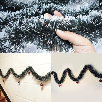 Noel Ağacı Süsler Tinsel Şeritler 2 M Noel Çelenk Ev Duvar Kapı Dekor Merdiven Şömine noel dekorasyonları Parti Malzemeleri