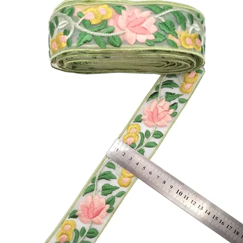 1 Metre Nakış Suda Çözünür Dantel Şerit El Sanatları için Dantel Barkod Çiçek Kumaş