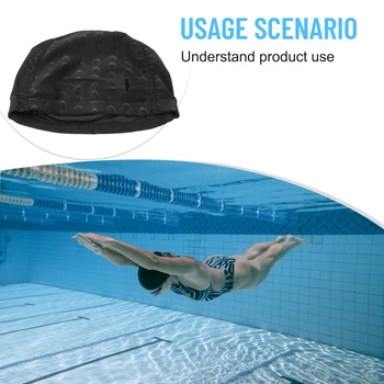 Marka Yeni Yüzme Şapka Kap Taşınabilir Spor Aksesuarları Unisex Su Geçirmez 40 cm İçin 56 Yetişkin Evrensel Balck / TR-Bule