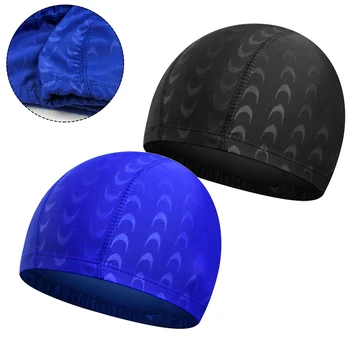 Marka Yeni Yüzme Şapka Kap Taşınabilir Spor Aksesuarları Unisex Su Geçirmez 40 cm İçin 56 Yetişkin Evrensel Balck / TR-Bule