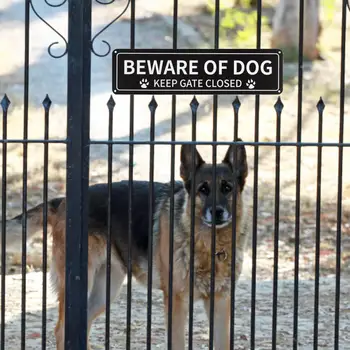 Alüminyum Köpek İşareti Köpek İşaretine Dikkat Edin Dayanıklı Alüminyum Ev için Köpek İşaretine Dikkat Edin Pençe Baskı Tasarımı Kapıyı Kapalı Tutun