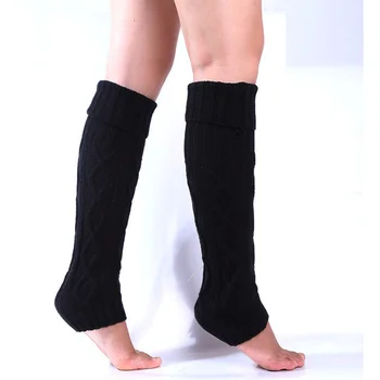 Kış Örme yün sıcak tayt Vintage Lingge Düz Renk Termal Sıcak uzun çorap kürklü bacak ısıtıcıları kadın