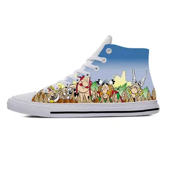 Sıcak Anime Karikatür Manga Asterix Obelix Maceraları rahat ayakkabılar Yüksek Top Hafif spor salonu ayakkabısı Nefes Erkekler Kadınlar Sneakers