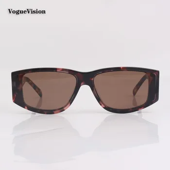 Saydam Renkli Asetat çerçeve dikdörtgen güneş gözlüğü kadın Moda kadın güneş gözlüğü Açık gözlük UV koruyucu