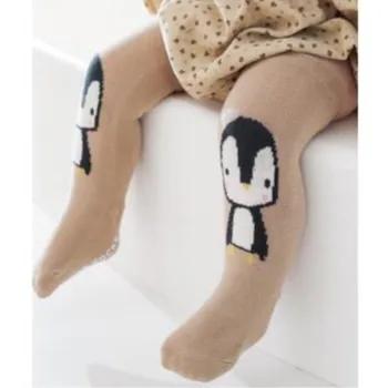 Yeni bebek kaymaz çorap karikatür hayvan penguenler çocuk çorap sonbahar ve kış Çorap kız erkek diz yüksek sokken