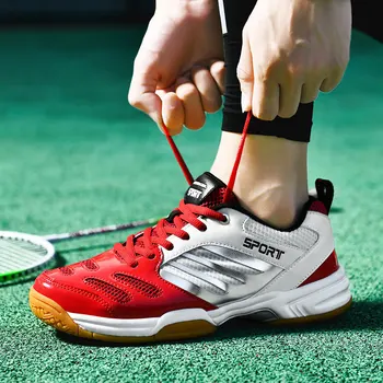Büyük Boy 38-48 Erkekler Tenis Sneakers Nefes Badminton spor ayakkabı Hafif Tenis Ayakkabı Rahat Eğitim Sneakers