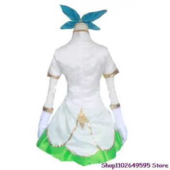 Oyun LOL Yıldız Guardian Lulu Fae Büyücü Cosplay Kostüm Peruk Anime Sihirli Kız Üst Etek Seksi Kadın Kıyafeti Cadılar Bayramı Takım Elbise