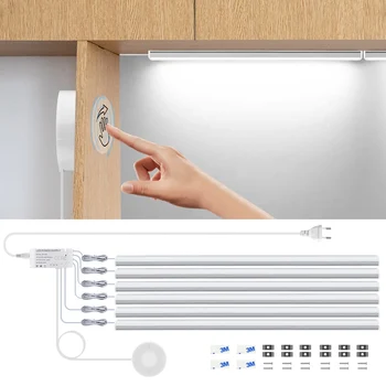 Akıllı El Tarama Dokunmatik Dimmer Anahtarı Geçirgen Ahşap LED dolap ışığı alüminyum çubuk Lamba Mutfak dolap Dolap Aydınlatma