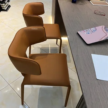 Italyan High-end yemek sandalyeleri Yaratıcı Ev restoran mobilyaları tasarımcıdan sandalye Modern Minimalist Geri Müzakere Sandalyeler B