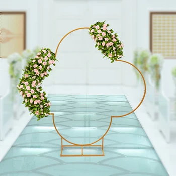Metal Düğün Kemeri 6,56 FT. Dört yapraklı yonca çerçeve zemin standı parti dekorasyon