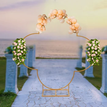 Metal Düğün Kemeri 6,56 FT. Dört yapraklı yonca çerçeve zemin standı parti dekorasyon