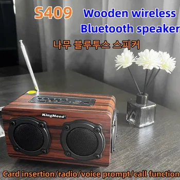 Radyo Ahşap bluetooth hoparlör Çok Fonksiyonlu Bas HİFİ Stereo Hoparlör Caixa De Som Karaoke Yankı / Radyo / TF Kart / USB sürücüsü