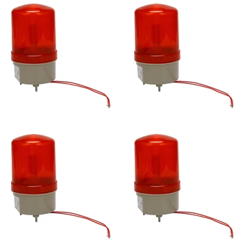 4X endüstriyel yanıp sönen ses alarm ışığı, BEM-1101J 220V kırmızı LED uyarı ışıkları Acousto-optik Alarm sistemi dönen ışık