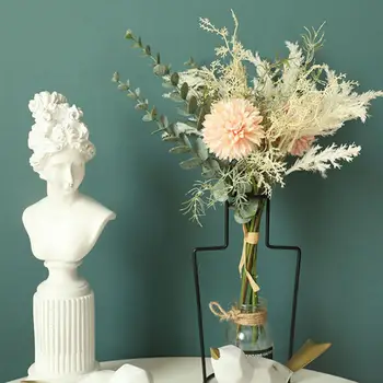 1 Demet Yapay Çiçek Gelin Buketi DIY Bahçe Simülasyon Çiçek Parti Ev Düğün Dekor