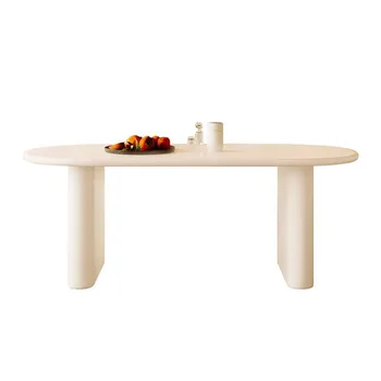 Basit Sanat yemek masası Modern İskandinav Avrupa Lüks yemek masası Oval Oturma Odası Mesa De Comedor yemek odası mobilyası
