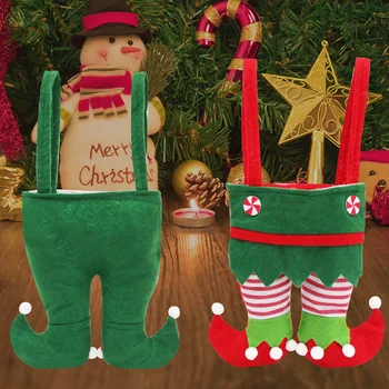 2023 Yaratıcı Noel Elk Kardan Adam Çuval Pantolon Çocuk Noel Hediyeleri Şeker Çanta Karikatür Noel Baba Noel Kaynağı
