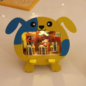Dıy Mini Bebek Evi Mobilya Modeli Yapı Kitleri Dollhouse Casa Minyatürleri Çocuk Oyuncakları Doğum Günü noel hediyesi Kabin B011