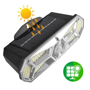 Güneş ışıkları açık hareket sensörü 158LEDs IP65 su geçirmez Süper Parlak Güneş Kablosuz Duvar Lambası 3 Modları ve 8 Geniş açı
