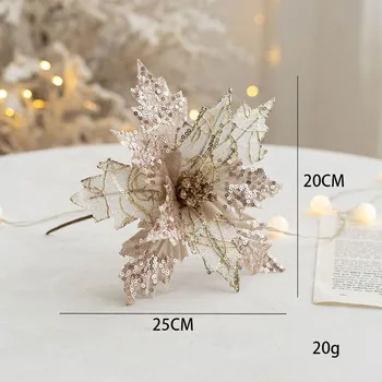 Bling Çiçekler Marka Yeni Dayanıklı Noel çiçek dekorasyonu 25 * 20 cm Bling Çiçekler Marka Yeni Bez+Plastik Dayanıklı