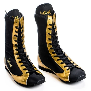 Profesyonel Erkek Kadın güreş ayakkabısı Siyah Boks ayakkabıları Çiftler Lüks Marka Spor Ayakkabı Unisex Güreş Botları Gençlik Boyutu 36-45