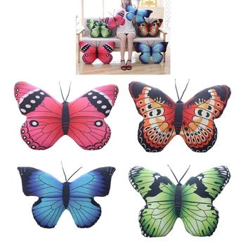 Renkli 3D kelebek yastık Dekoratif Hayvan kırlent Dolması Yastık Yatak Yatak Odası Kanepe Yastıklar Oyuncak Dekor Dropship