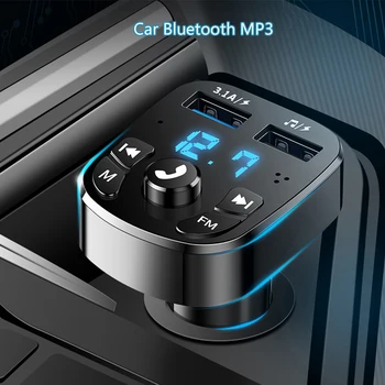 Kablosuz Eller Serbest Bluetooth 5.0 FM Verici Araç Kiti MP3 Müzik Çalar araba şarjı 3.1 A çift USB Hızlı Şarj Araba Aksesuarları
