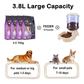 3.8 L Köpek Kase Otomatik Kedi Besleyici Büyük Kapasiteli hayvan mama kabı Su Şişesi kedi mama kabı su sebili evcil hayvan besleme Malzemeleri