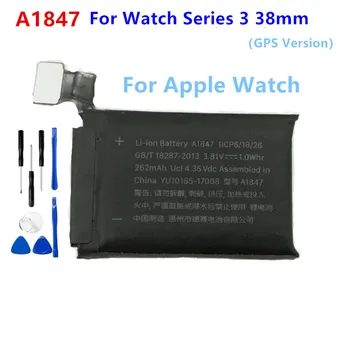 A1847 Series3 38mm Orijinal Pil A1847 Apple Watch Serisi 3 İçin 38mm GPS Sürümü Series3 38mm + Ücretsiz Araçlar