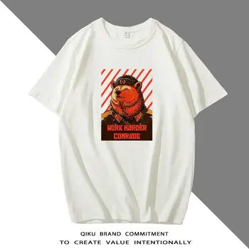 Sovyet Kısa Kollu Rus T-shirt Saf Pamuk Yarım Kollu Üst