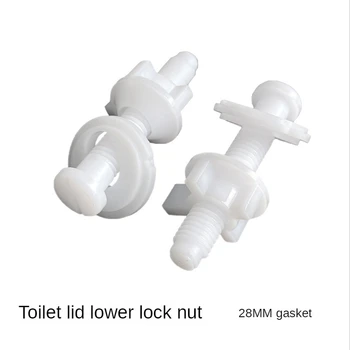 1 Çift Tuvalet klozet kapağı Sabitleme Plastik Tuvalet Koltuk Alt Kilit Cıvata Sabitleme Vidaları 28mm Conta Montaj Konnektörü Aksesuarları