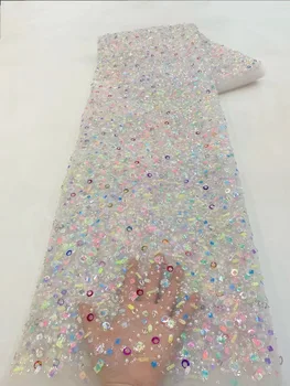 Yeni Varış Fransız Popüler Benzersiz Tasarım Nakış Tül mesh Net Dantel Süper En Kaliteli Kumaş Parti Akşam elbise