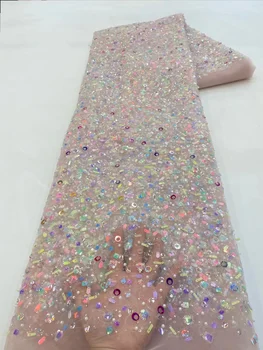 Yeni Varış Fransız Popüler Benzersiz Tasarım Nakış Tül mesh Net Dantel Süper En Kaliteli Kumaş Parti Akşam elbise
